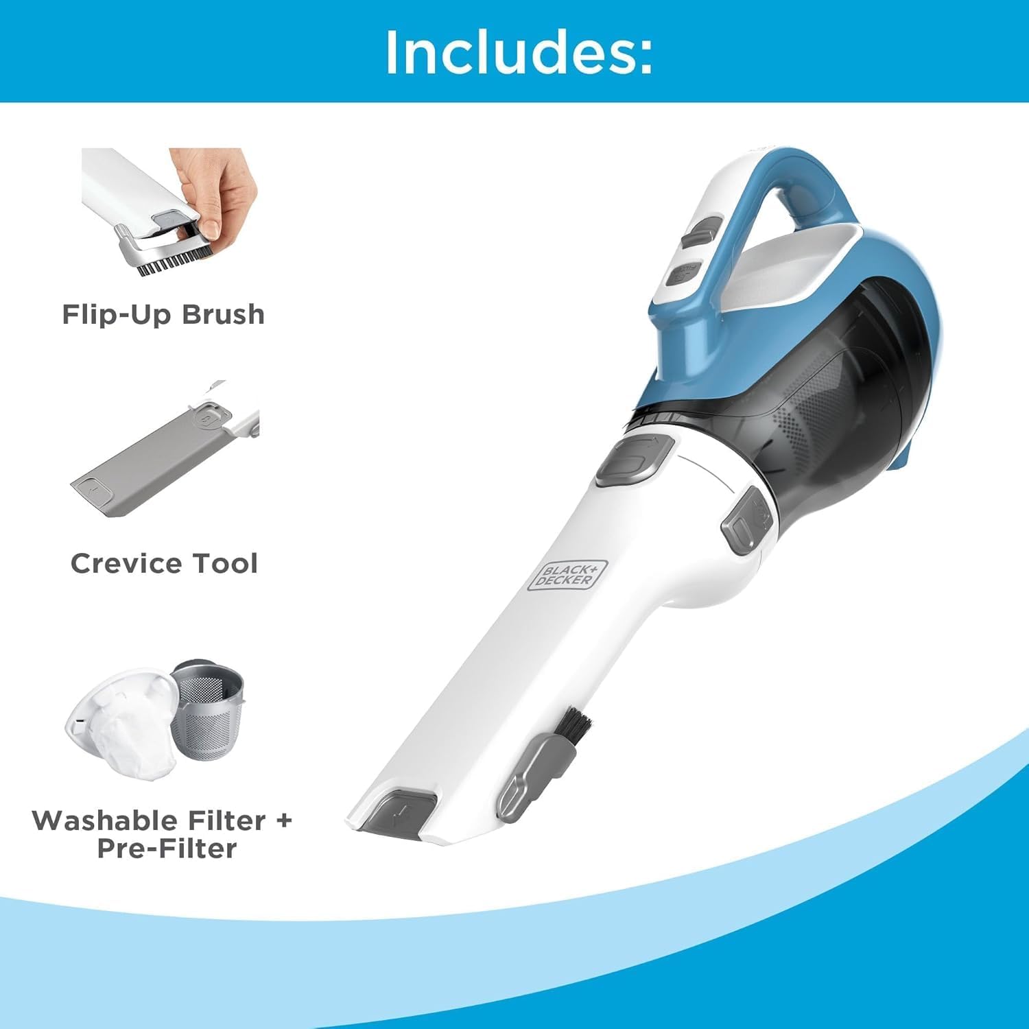 Cordless Handheld Vacuum with Crevice Tool — Home and Car