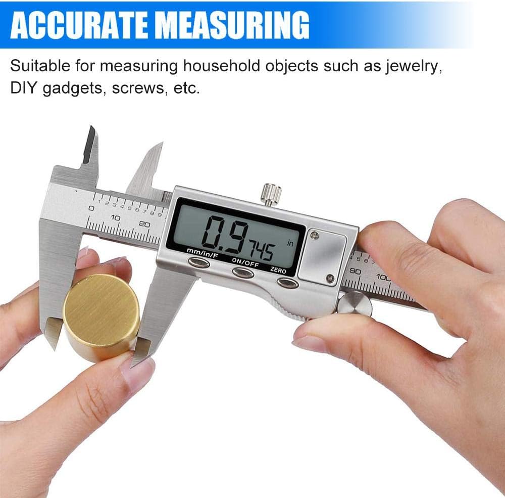 Digital Vernier Caliper with LCD Display — Stainless Steel