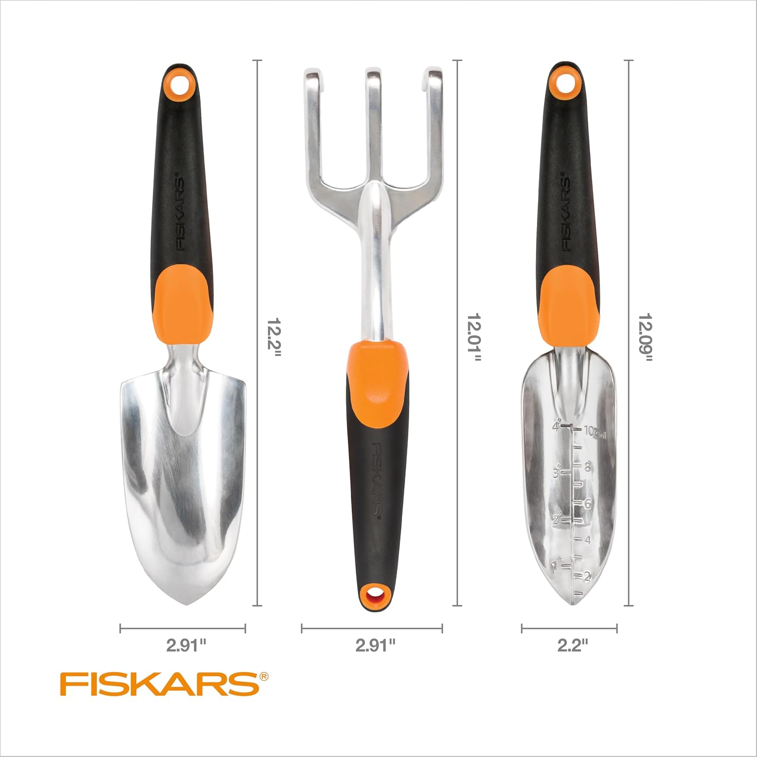 Garden Hand Tool Set — 3 Pieces with Trowel, Transplanter and Cultivator
