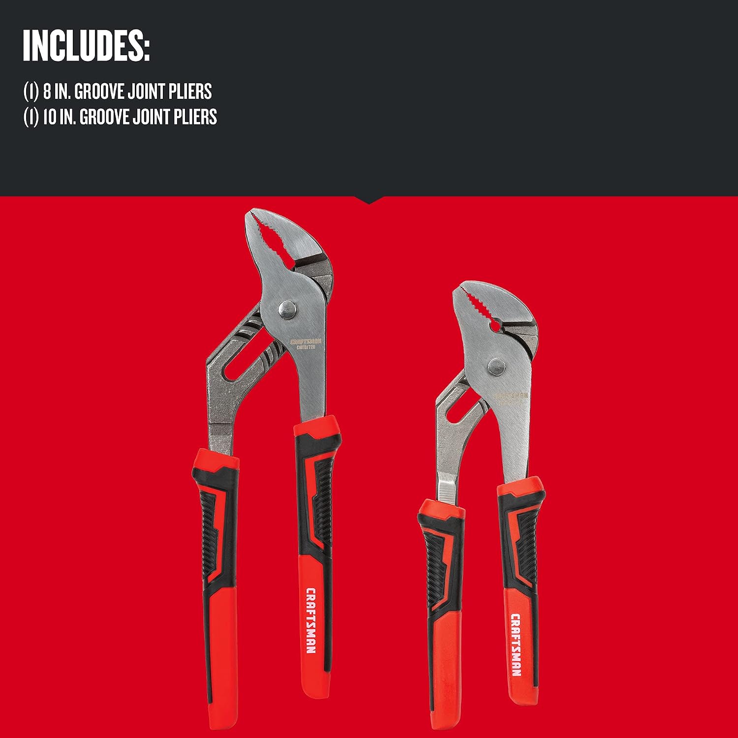 Groove Joint Pliers Set — 2 Pieces, 8 and 10 Inch