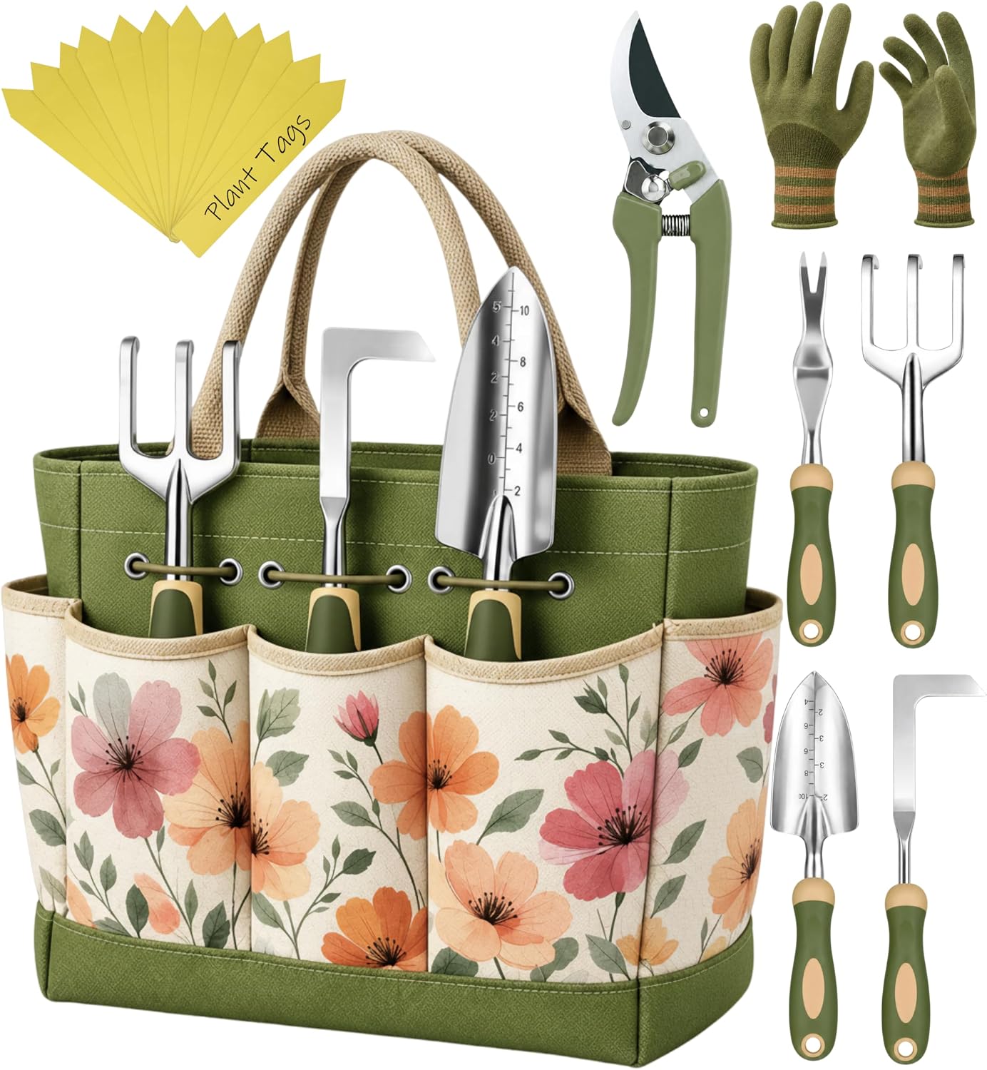 Heavy Duty Garden Tool Set — Ergonomic Handles with Storage